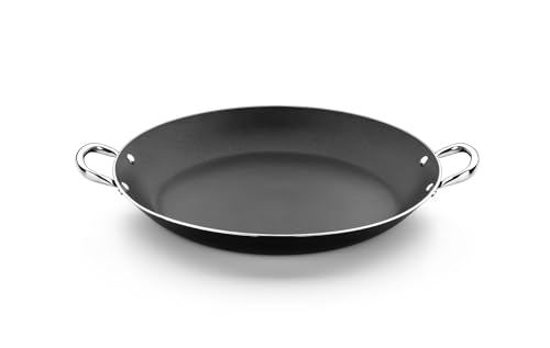 Monix Resistent Plus | 38 cm Paella-Pfanne aus Aluminium mit Antihaftbeschichtung, geeignet für alle Herdarten, auch Induktion von Monix