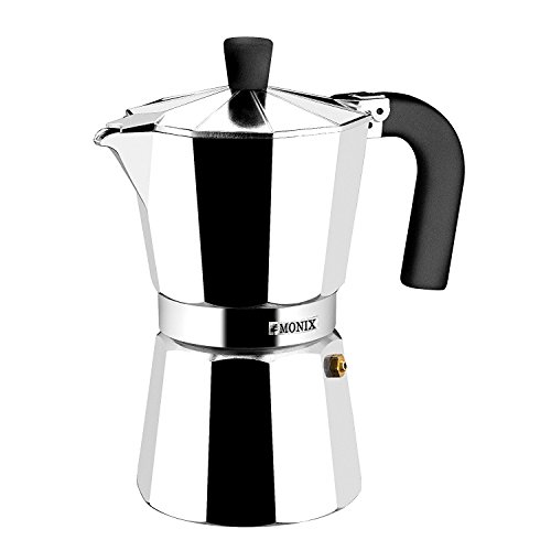 MONIX Vitro Express | 3-Tassen-Kaffeemaschine aus Aluminium, für alle Herdarten außer Induktion geeignet von Monix