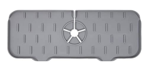 Monkey Clean® Silikon-Abtropfmatte Wasserhahn • Waschbecken Spritzschutz • Spülbecken Matte • Absorbierendes Pad für Spüle • Wasserauffangmatte • Farbe: Grau von MONKEY CLEAN