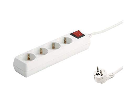 Base IV mit T/T-Doppelsteckdosen, Schalter und 3 Meter 3 x 1,5 mm² Kabel - Ideal für sichere Verbindungen in Elektroprojekten - Optimieren Sie Ihren Raum ohne Qualitätseinbußen von Monkey Ladder
