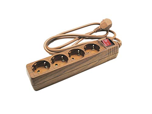 Basis IV T/T mit 3 x 1,5 Kabel aus Holz und Zündregler. Ideal für den sicheren und effizienten Anschluss mehrerer elektrischer Geräte in jeder Umgebung oder jedem Raum. von Monkey Ladder