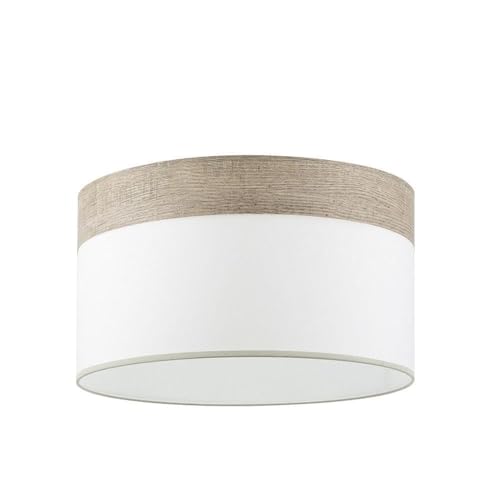 Lampenschirm 50 x 50 x 22 cm in Weiß und grauem Holz, inklusive Diffusor, ideal für dekorative Beleuchtung im Innenbereich. von Monkey Ladder