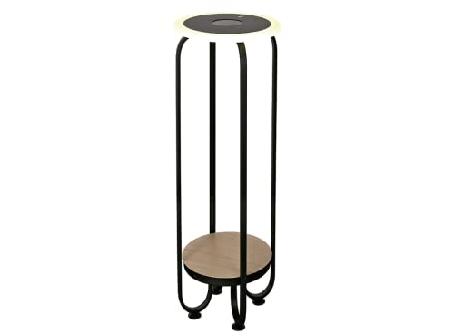Monkey Ladder Schwarzer Tisch mit verstellbarem Licht (3 Positionen) und kabellosem Ladegerät mit 20 W und 3000 K, kombiniert Eleganz aus Holz. Ideal für jeden Raum. von Monkey Ladder