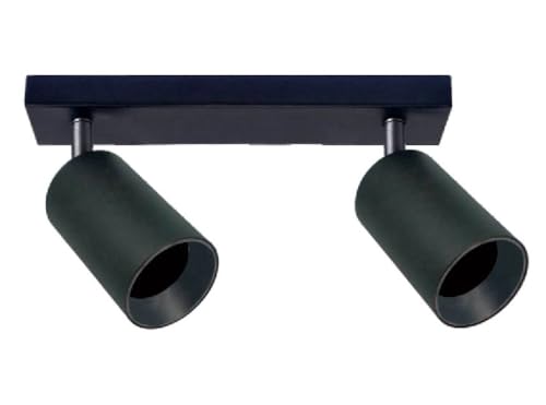 Monkey Ladder Verstellbare schwarze LED-Röhrenleuchte, mit 2 GU10-Spots und austauschbaren goldenen Ringen, ideal, um die Beleuchtung jedes Raums mit Stil und Eleganz zu personalisieren. von Monkey Ladder