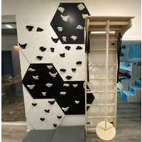 Indoor Kletterwand Hexagon Für Kinder Mit Griffen | Nachhaltige Kinderkletterwand - 1 Element von MonkeyGym