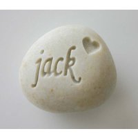 Benutzerdefinierte Gravierte Haustier Erinnerung Weiß Hellgrau Stein Hund Katze Verlust Tasche Rock von MonkeysJewels