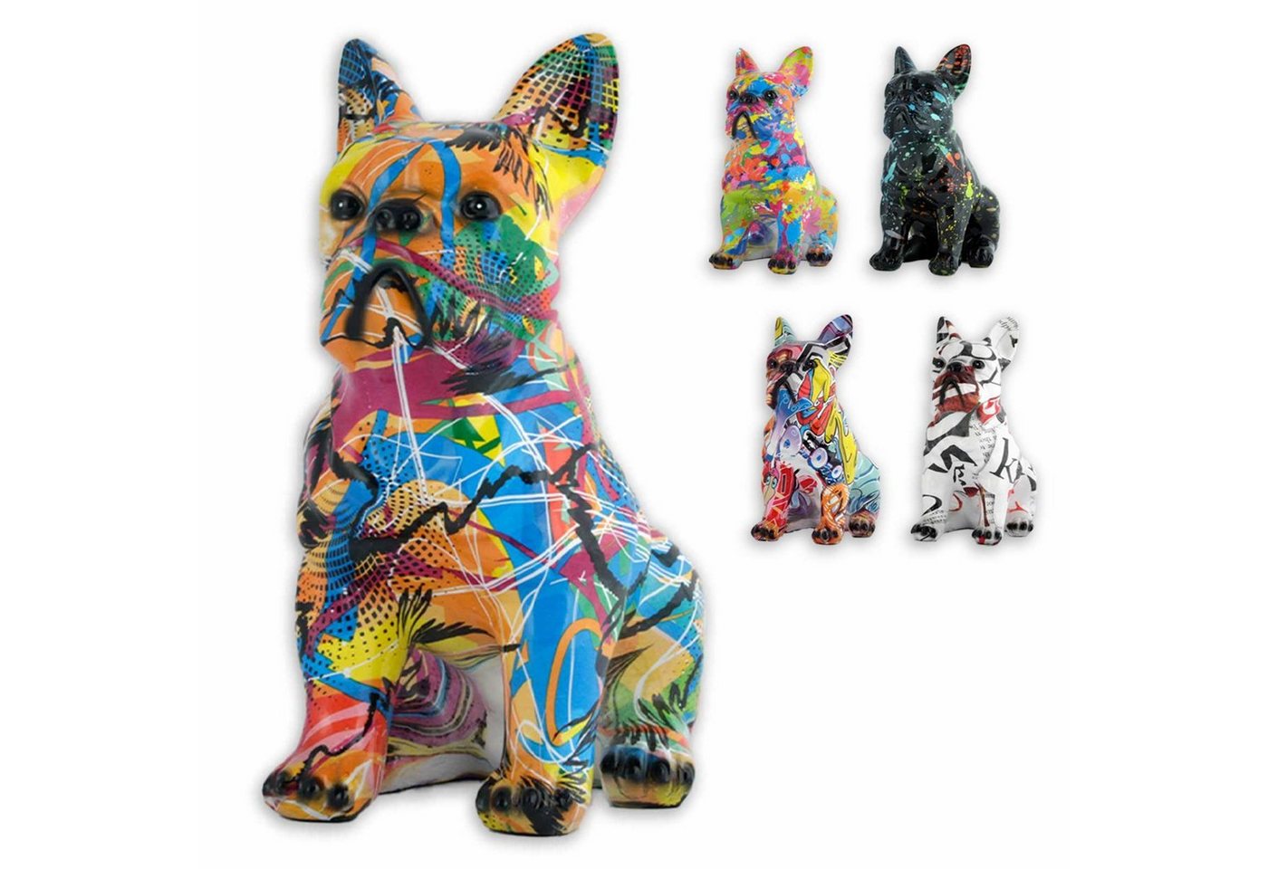 Monkimau Tierfigur Bulldoggen Figur - Deko Figuren Garten Tiere Dekoration Wohnzimmer (Packung) von Monkimau