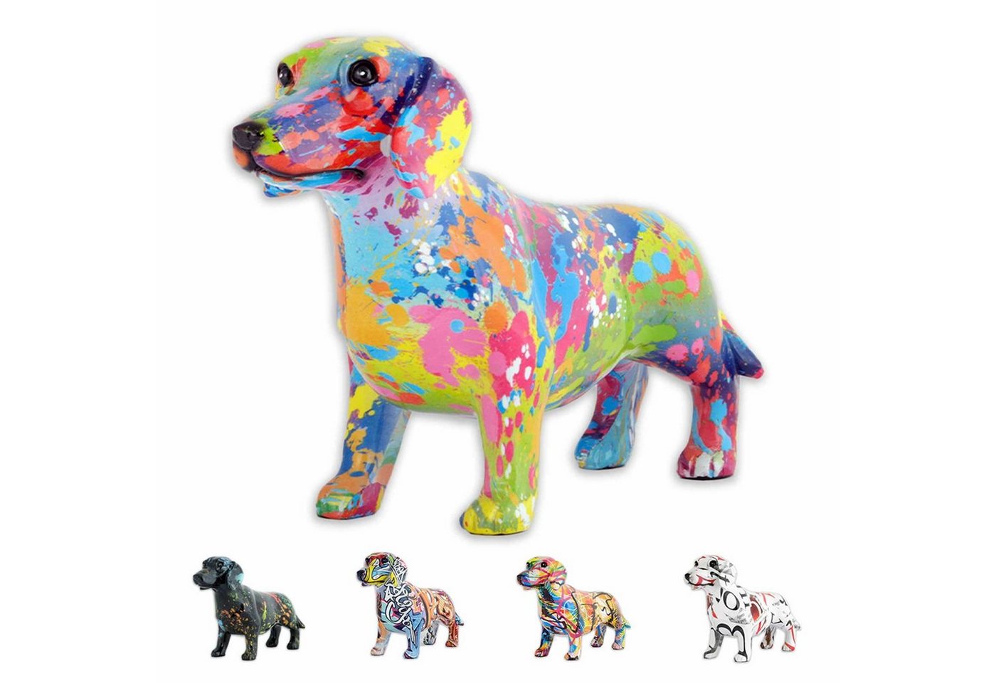 Monkimau Tierfigur Dackel Figur - Deko Figuren Garten Tiere Dekoration Wohnzimmer (Packung) von Monkimau