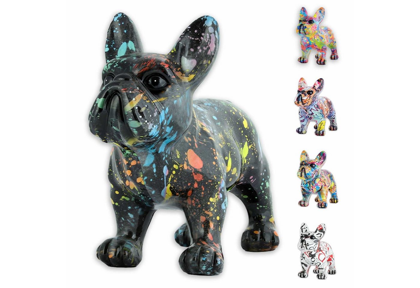 Monkimau Tierfigur Französische Bulldogge Figur - Deko Figuren Tier Dekoration Wohnzimmer (Packung) von Monkimau