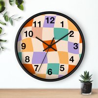 Groovige Uhren Im Retro-stil - Einzigartiges Wand-Dekor, Perfekte Uhr Für Zuhause Oder Büro, Ideales Einweihungsgeschenk von MonoModernArt