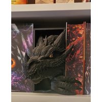 Dragon Book Nook Fourth Color Changing Customized & Hand Painted Dragons Bookend Wing 3D Printed von MonochromeDesignDE