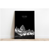 Berg Druck - Fitz Roy | Draußen in Der Natur/Reisen Abenteuer Kunst Poster Dekor von MonochromePrintCo
