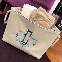 Monogrammed Canvas Korb von MonogramsEtcNC