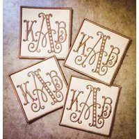 Monogrammierte Leinwand-Untersetzer | 4Er-Set von MonogramsEtcNC