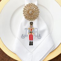Monogrammierte Nussknacker Servietten - 4Er Set von MonogramsEtcNC