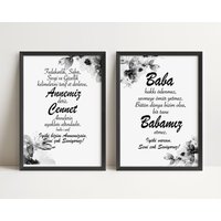 Anne + Baba | Muttertag Anne Hediye Bayram Hediyesi Anneler Günü Babalar Dogumgünü Icin Sözler von Monokki