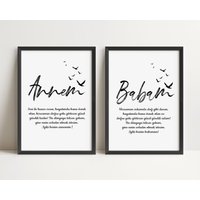 Anne + Baba | Set Anne Babaya Hediye Bayram Hediyesi Anneler Günü Babalar Dogumgünü Icin Sözler von Monokki