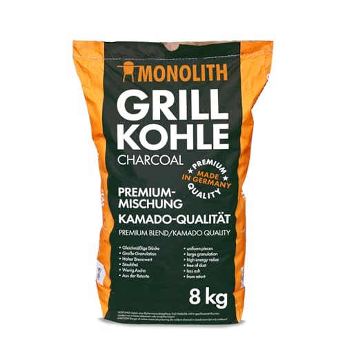 Monolith Premium Grillkohle 8 kg - aus FSC zertifizierter europäischer Waldwirtschaft - Geschmacksneutral - Blockform von Monolith