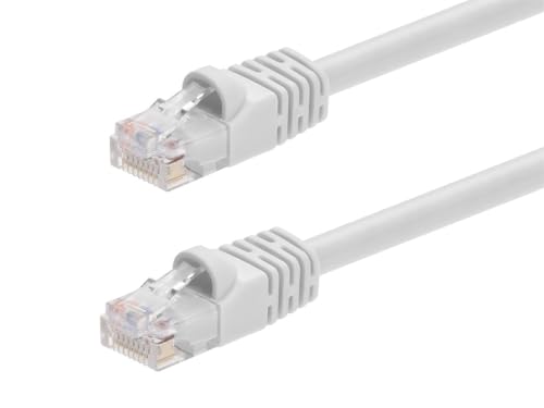Monoprice Cat6 Ethernet-Patchkabel – Snagless RJ45, Fullboot, 24 AWG, reiner blanker Kupferdraht, 550 MHz, UTP, 30 m, Weiß von Monoprice
