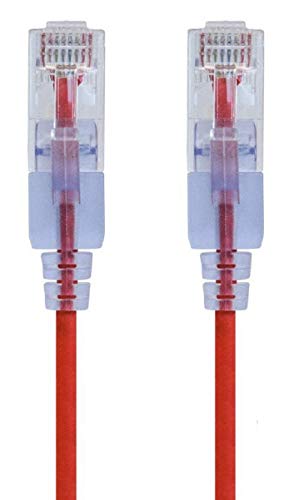 Monoprice - 116314 SlimRun Cat6A Ethernet-Patchkabel - snagless RJ45 UTP Pure Bare Kupferdraht 10G 30AWG 0,3m rot 10er Pack von Monoprice