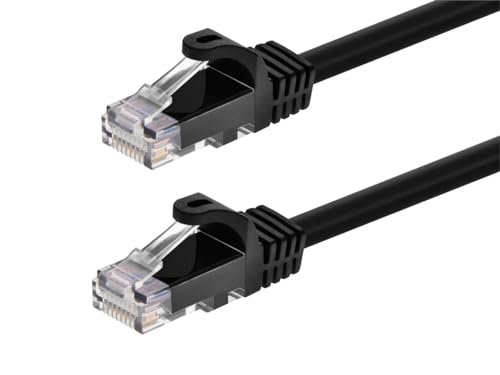 Monoprice Cat5e Ethernet-Patchkabel – Snagless RJ45, verseilt, 350 MHz, UTP, 24 AWG, 2,5 m, Schwarz – Flexboot Serie von Monoprice