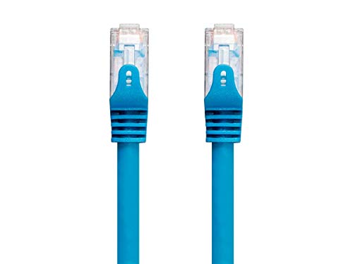 Monoprice Cat6 CMP Patchkabel, UTP, solide, 23 AWG, 550 MHz, reines Kupfer, knickgeschützt, RJ45, Ethernet-Kabel, Blau, 10,7 m von Monoprice