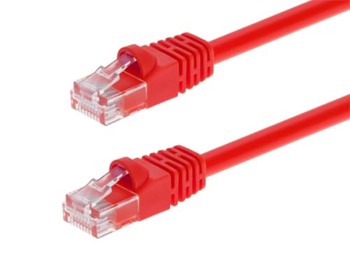 Monoprice 102297 Netzwerkkabel, 91 cm, 24 AWG, Cat6, 550 MHz, UTP, Ethernet, blankes Kupfer, Rot (102297) von Monoprice