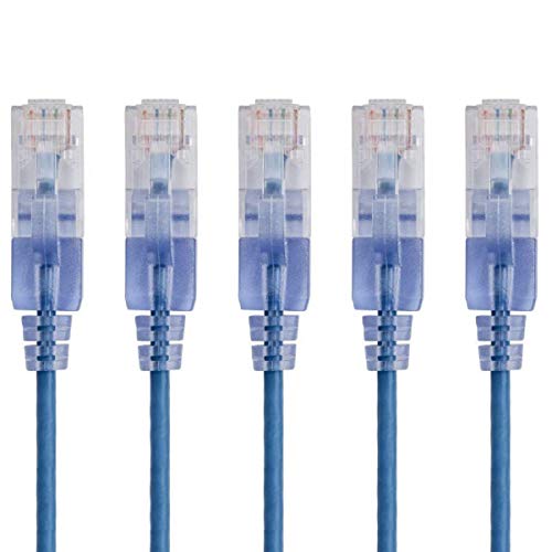 Monoprice Cat6A Ethernet-Netzwerk-Patchkabel – 6 m – Blau | 5er-Pack, 10 G – SlimRun Serie von Monoprice