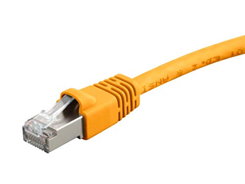 Monoprice Cat6A Ethernet-Patchkabel, Netzwerk-Internetkabel, RJ45, 550 MHz, STP, reines Kupferdraht, 10G, 26AWG, 15,2 m, Gelb von Monoprice