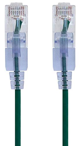 Monoprice Cat6A Ethernet-Patchkabel – 150 MHz – Grün (10 Stück) snagless RJ45 550 MHz UTP reiner blanker Kupferdraht 10G 30AWG – SlimRun Serie von Monoprice