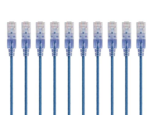 Monoprice Cat6A Ethernet-Patchkabel – Snagless RJ45, 550 MHz, 10 G, UTP, reiner blanker Kupferdraht, 30 AWG, 10 Stück, 2,1 m, Blau – SlimRun-Serie Monoprice Cat6A Ethernet-Patchkabel – Snagless RJ45, 550 MHz, 10 G, UTP, reiner blanker Kupferdraht, 30 AWG, 10 Stück, 2,1 m, Blau – SlimRun-Serie von Monoprice