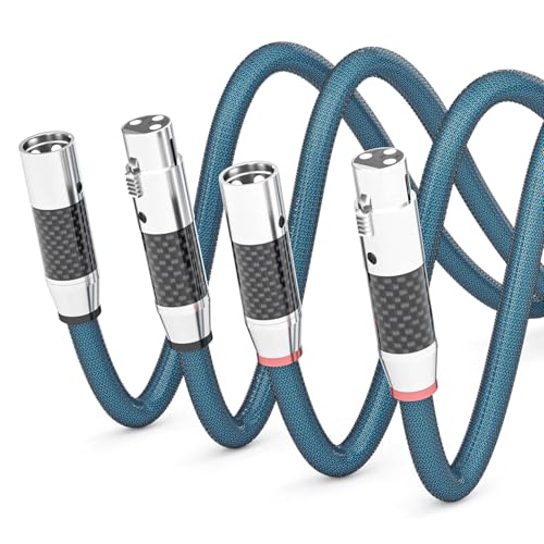 Monosaudio High end XLR Kabel 1m Versilbert Mikrofonkabel mit Stecker auf Buchse, 3 Stifte HiFi Balanced Kabel für Mikrofon, Verstärker, Mischpult, Lautsprecher (X405XR1801-1.0M) von Monosaudio