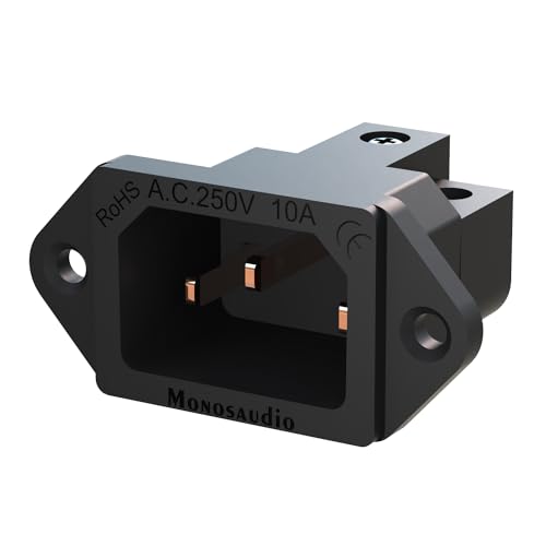 Monosaudio IB70(C) Reines Kupfer IEC Kaltgerätedose AC 10A 250V Audiophil Kaltgerätebuchse 3 Pin Chassis Plattenmontage Steckverbinder IEC C14 Einbaudose von Monosaudio