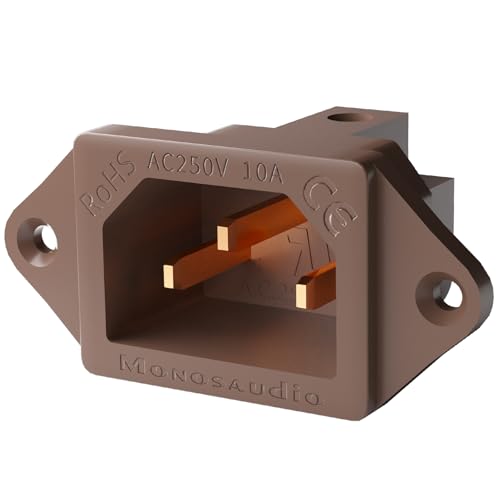 Monosaudio IC71(C) High End IEC Steckverbinder Reinkupferleiter IEC Kaltgerätedose, 10A 250V AC IEC C14 Plattenmontage Kaltgerätebuchse von Monosaudio
