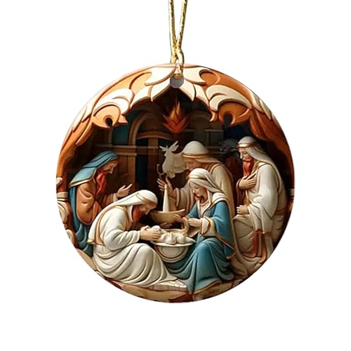 8 cm Jesus Krippe Ornament, Krippenornamente, Weihnachten Jesus Krippe Ornamente, Weihnachten Krippe Weihnachten, Christliche Baumschmuck Die Geburt Jesu Dekorationen von Monozoz