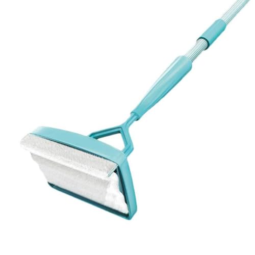Drehbarer Wischmopp – 360° drehbarer Teleskop-Reiniger, Nass- und Trocken-Duschschrubber, Reinigungswerkzeug, geeignet für Bodenarten für Nass- und Trockenanwendung, 12,5 x 32 x 8 cm, Blau von Monozoz