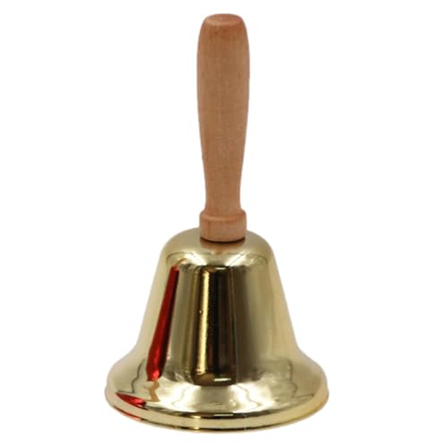 Handglocke, Handrufglocke, Butlerglocke Empfangsrufglocke, Metall-Tee-Handglocke, Serviceglocke, Abendessenglocke, Metall-Glocke mit Holzgriff, Theken-Empfangsglocke, für ältere Menschen und von Monozoz