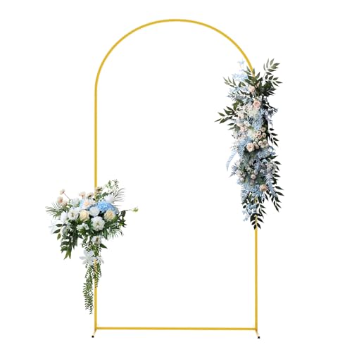 Hochzeitsbogen-Hintergrundständer, goldfarben, Metall, Ballonbogen, Hintergrundständer für Hochzeit, Zeremonie, Geburtstag, Party, Brautparty, Babyparty, Garten, Blumenbogendekoration von Monozoz