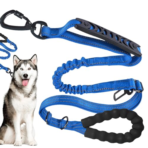 Hundeleine für Hunde, freihändige Hundeleine für mittelgroße und große Hunde, Bungee-Hundeleine, keine Zugkontrolle, stoßdämpfend, weicher Griff, Taille, verstellbarer Traktor für große Hunderassen von Monozoz