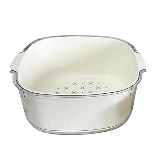 Monozoz Abflusskorb für Lebensmittel, Sieb, Schüssel, Lebensmittelsieb, Gemüse-Waschkorb, Sieb, Abtropfsieb, Abseihen und Spülen von Gemüse, Obst, Nudeln von Monozoz
