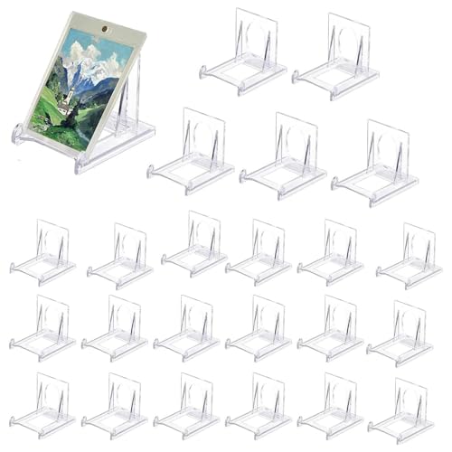 Monozoz Acryl-Tellerständer – transparenter Rahmenhalter | Tisch-Display, verstellbarer Acryl-Ständer für Karten, Bücher, Fotos und Teller von Monozoz