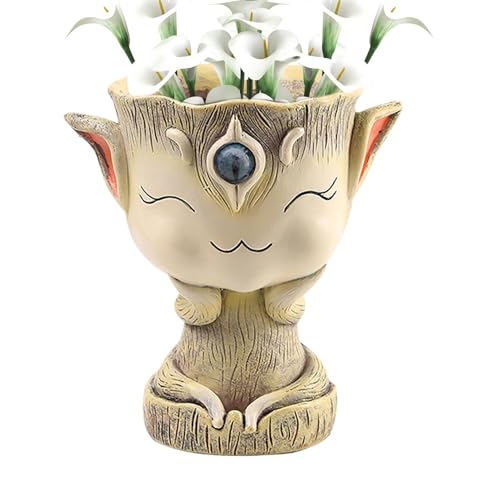 Monozoz Alien Pflanzgefäß - Niedlicher Alien-Blumentopf aus Kunstharz | Fantasie-Kopf-Pflanzgefäß Kreativer Übertopf für Haus & Garten Monozoz Alien Pflanzgefäß - Niedlicher Alien-Blumentopf aus Kunstharz | Fantasie-Kopf-Pflanzgefäß Kreativer Übertopf für Haus & Garten von Monozoz