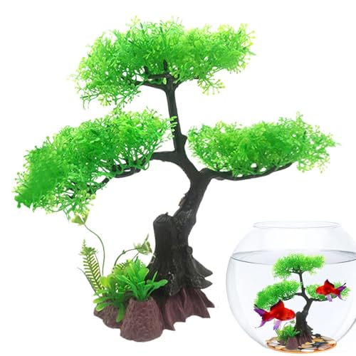 Monozoz Aquarium-Baum, künstliche Pflanze, Wasserlandschaft, Fische, versteckt Baum, Felsen, Wasserlandschaft, Verstecke, Betta-Aquarium-Dekoration, Zubehör für Aquarium-Dekoration von Monozoz