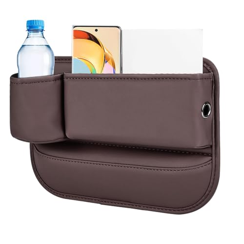 Monozoz Autositz-Aufbewahrungsbox, Seitensitzfüller, Mehrzweck-Aufbewahrungsbox, Autositz-Fugendüse, Organizer, Box, Leder-Seitenautositzfänger für Handy, Schlüssel, Karten, Stifte von Monozoz