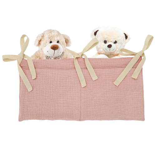 Monozoz Betttaschen, Nachttisch-Aufbewahrung, Babytaschen-Organizer, 2 Taschen, platzsparender Caddy für Zubehör, Befestigung für Kinderzimmer, Schrank, Eingangsbereich, Büro, Schlafzimmer von Monozoz