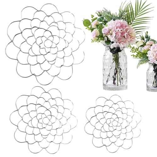 Monozoz Blumengitter | Set mit 3 Blumengitter-Arrangier-Twistern | Künstlicher Pflanzen-Organizer, Blumen-Arrangement-Werkzeug für Vasen, Pflanzen, Blumen von Monozoz