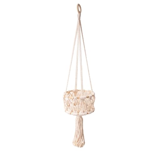Monozoz Böhmischer Makramee Pflanzenhalter Makramee Hängekorb Makramee Blumenampel, Boho Hängepflanzentopf Für Den Außenbereich Mit Umhängeband, Dekorativer Hängender, 3 Stufiger von Monozoz