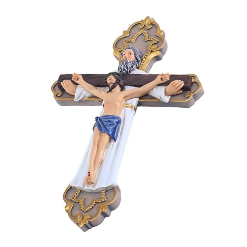 Monozoz Christliche Wandkunst-Dekoration für Zuhause, Kunstharz-Wandkunst mit religiösem Symbol, Wanddekoration, Jesus aus Kunstharz, mit Haken, für Familie, Freunde, Kollegen, religiöse Dekoration von Monozoz