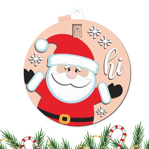 Monozoz Countdown-Schiebe-Weihnachtsdekoration, Countdown-Schiebekalender, Ornament, Weihnachtsdekoration, Werkzeug für Bücherregal, Kamin, Fenster, Wand, Schrank von Monozoz