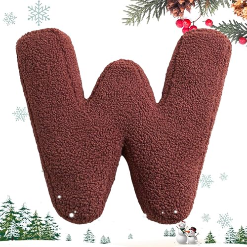 Monozoz Dekokissen mit englischen Buchstaben, weiches Kissen mit Initialenbuchstaben, weiches Alphabetkissen für Sofa, Couch, Bett, Auto von Monozoz
